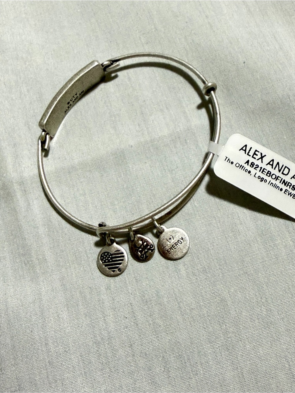 Alex and Ani x The Office Logo Inline Silver Bangle Bracelet – NWT